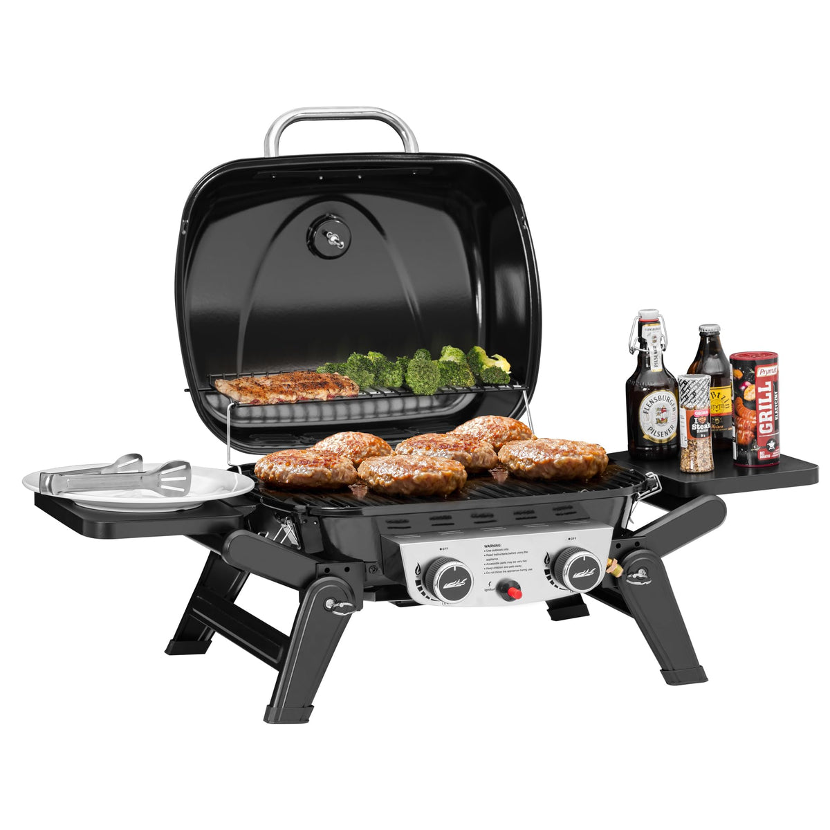 Royal Gourmet GT2005 foldable legs provide stable grilling on uneven ground.