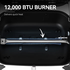 Royal Gourmet GT2006 1 lb propane connection enables quick fuel swaps