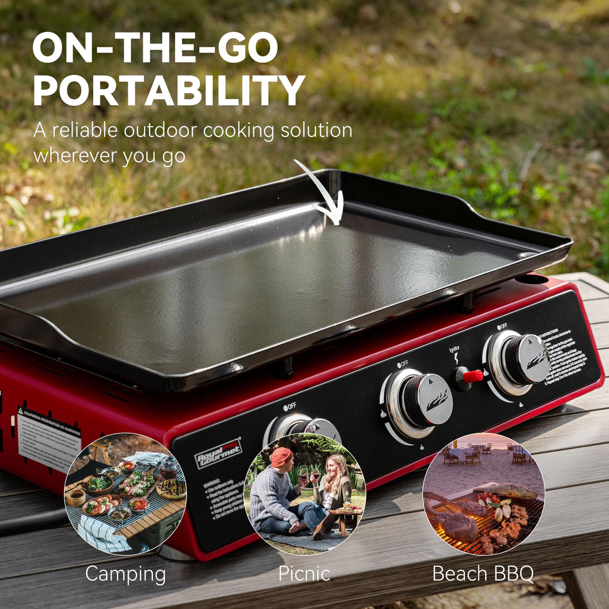 Detachable griddle top of the PD1301R for easy cleanup after cooking.