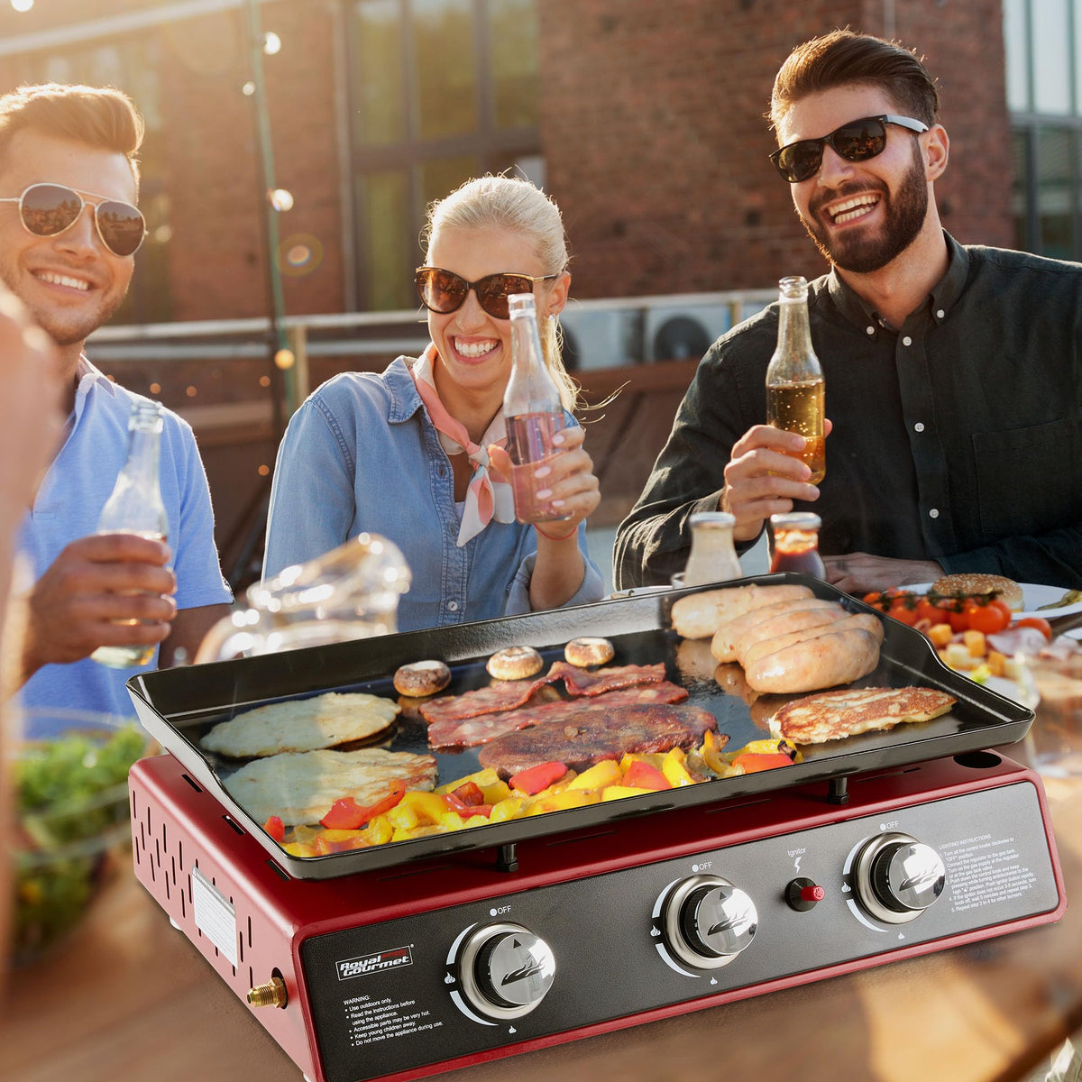 Red Royal Gourmet PD1301R adds style to outdoor cooking setups.