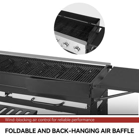 Royal Gourmet side LP tank storage areas for flexible setup