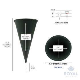 Set of 12 Royal Imports cemetery cones for multiple installations.