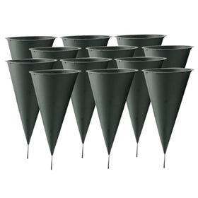 Royal Imports cemetery cone vase with ground spike securing a grave site.