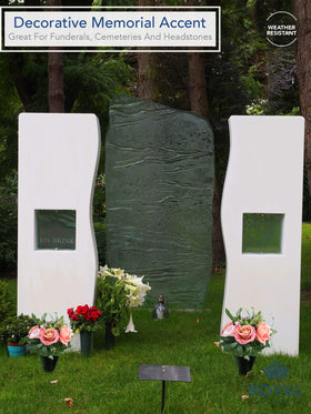 Garden and grave site display using Royal Imports cone vase for memorial decor.