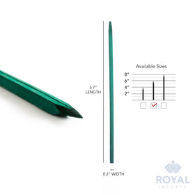 Royal Imports green pick with a straight end for secure placement.