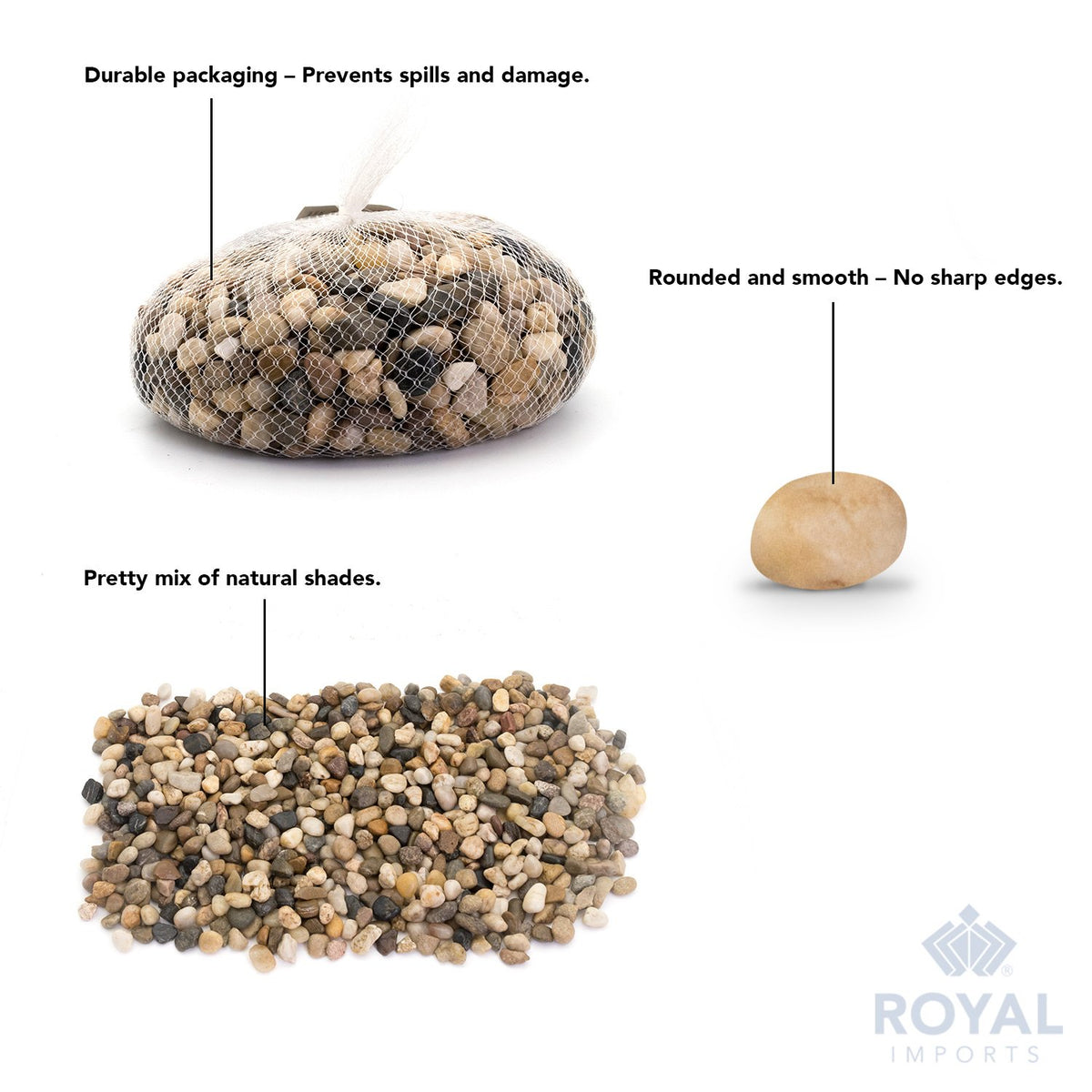 Royal Imports river rocks aquarium-decor offer safe, attractive accents.