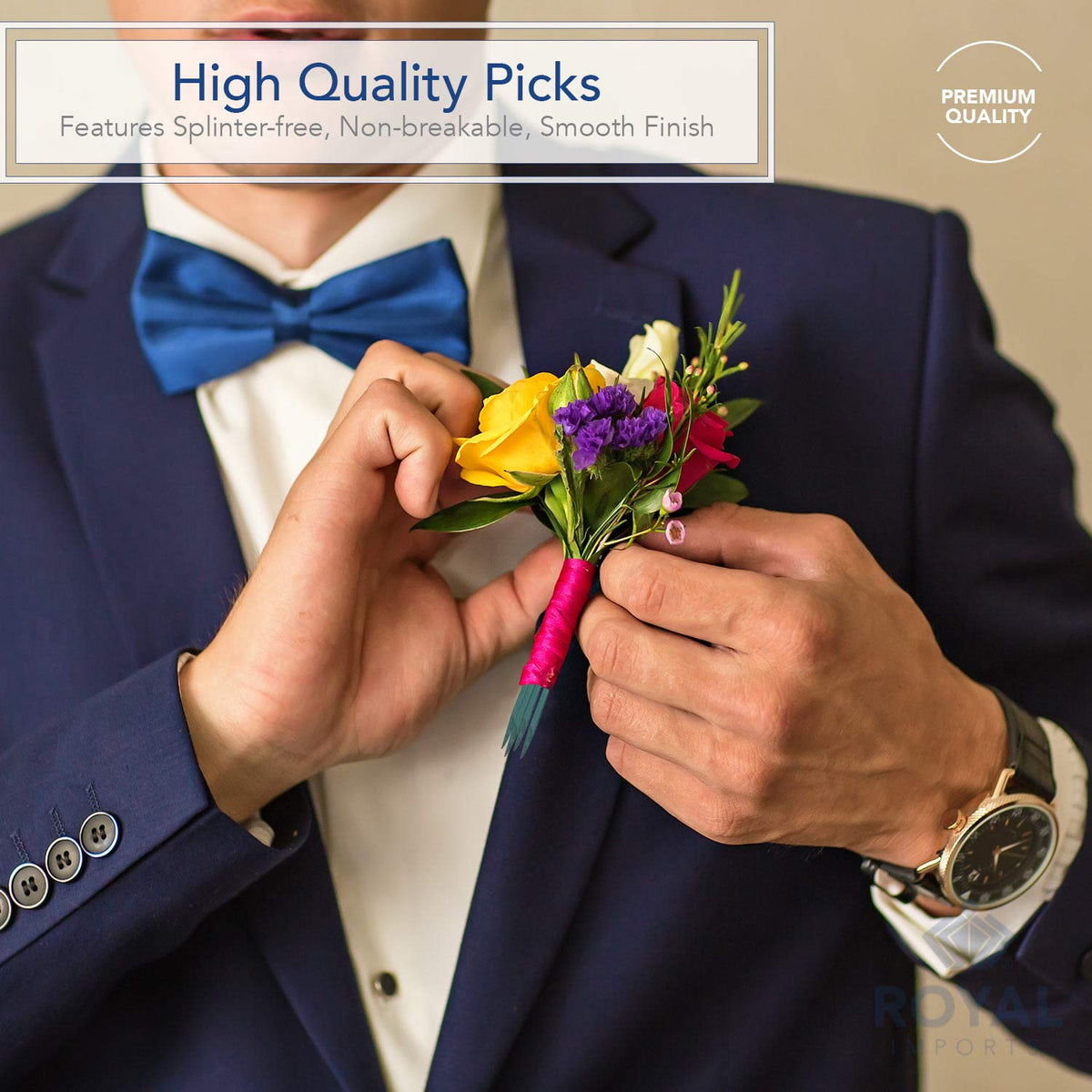 Royal Imports versatile floral picks for bundling stems and adding structure.