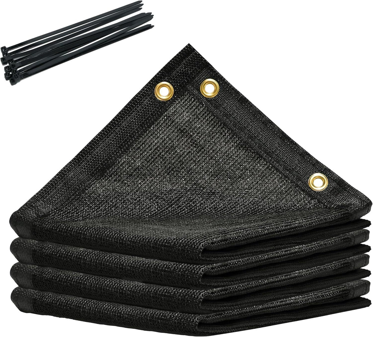 Royal Shade kennel shade mesh in black blocks sun while keeping air circulating.