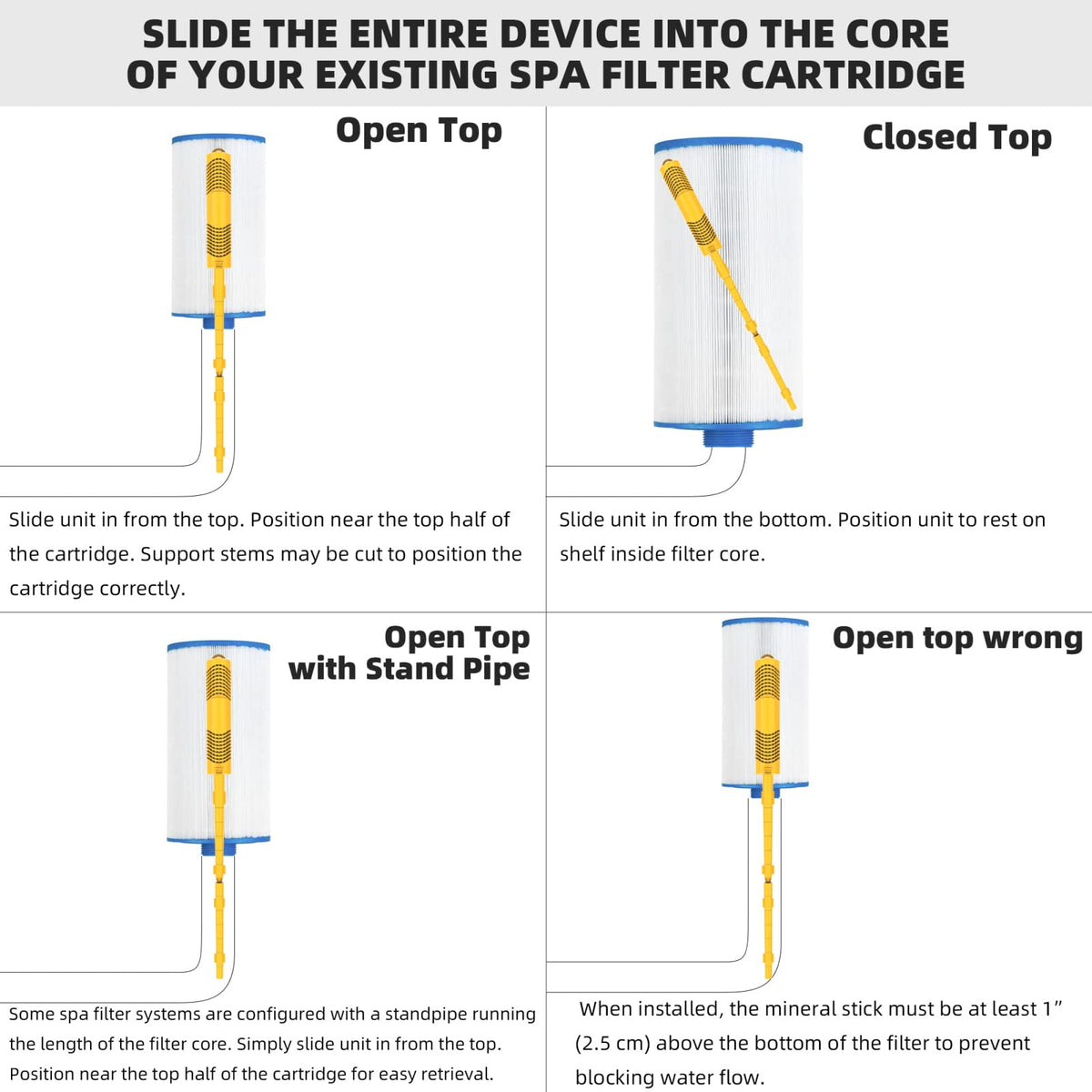 ROYOR mineral stick easy installation drop-in into filter