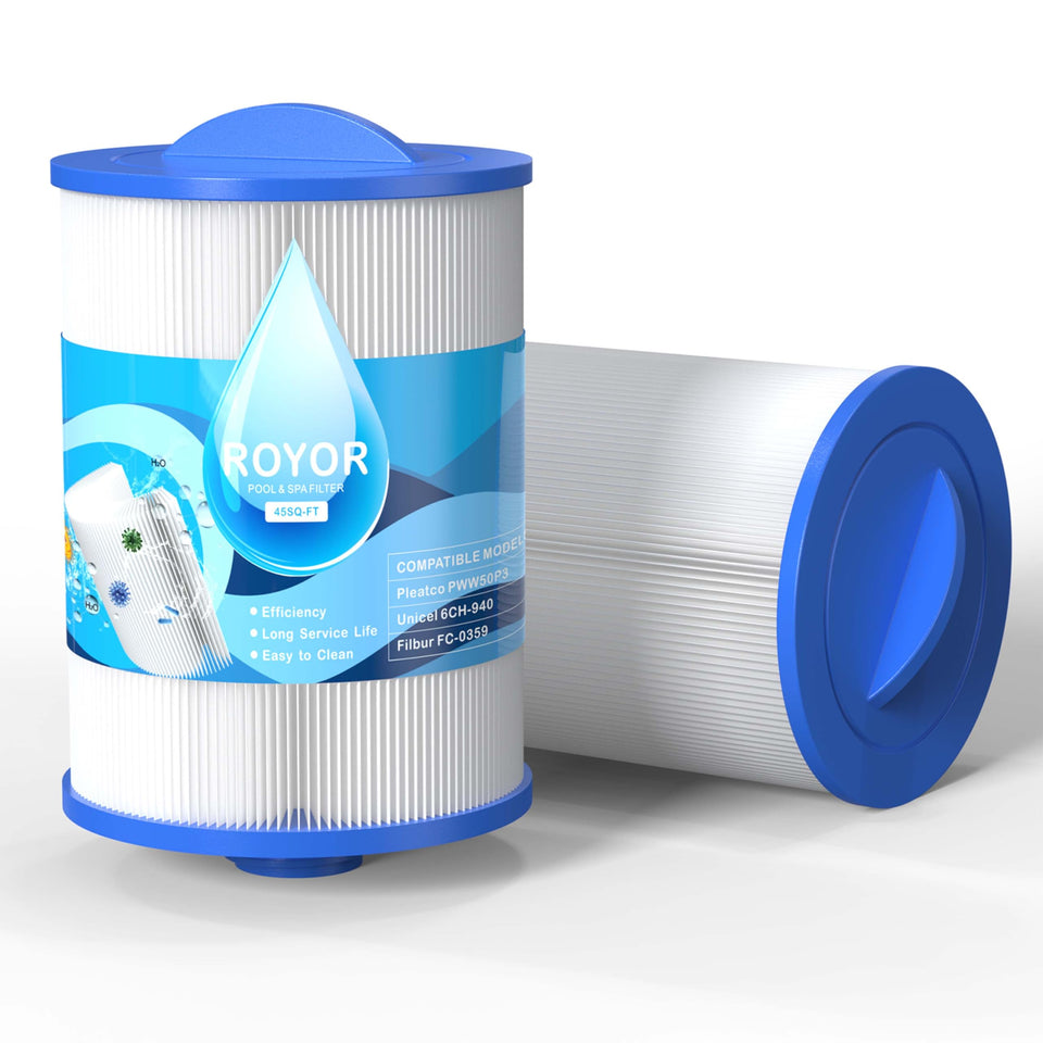 ROYOR PWW50 spa filter - 8-1/4 inch length for easy replacement