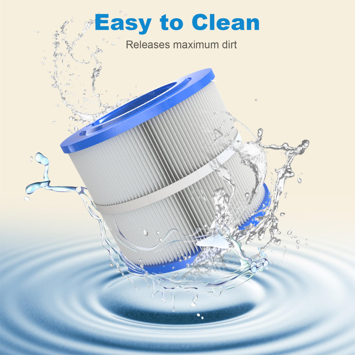 ROYOR Wellspring filter installed in a Bullfrog spa demonstrates quick tool-free replacement