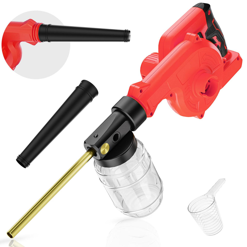 Rozlchar Electric DE Duster with brass lance for precise powder application in garden corners.
