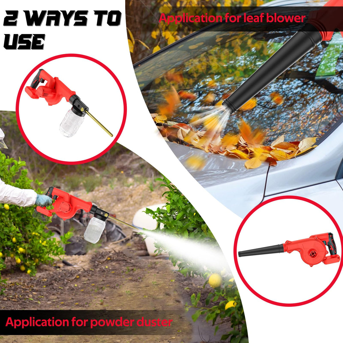 Rozlchar uses Milwaukee 18V battery for cordless spraying in outdoor spaces.