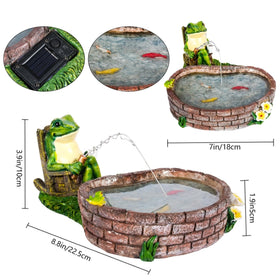 RPYFMMKPF fishing frog scene statue adds charm beside ponds or flower beds.