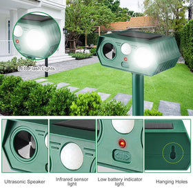 RQQN Solar Animal Repellent side view highlights simple installation near fences