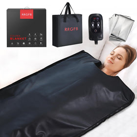 RRGFB infrared sauna blanket cover close-up showing durable PU leather for easy cleaning