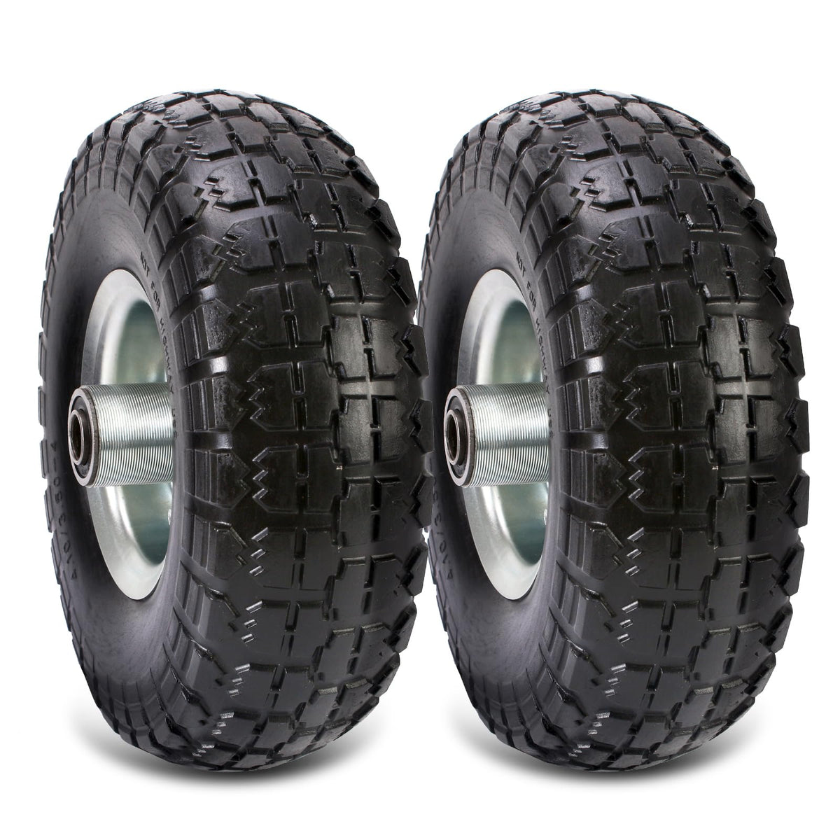 RRQ 10 inch solid tire side view showing durable polyurethane construction for heavy loads