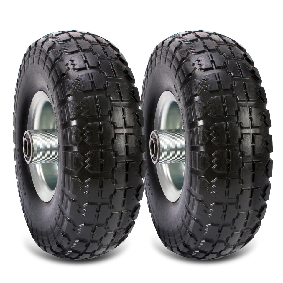RRQ 10 inch solid tire side view showing durable polyurethane construction for heavy loads