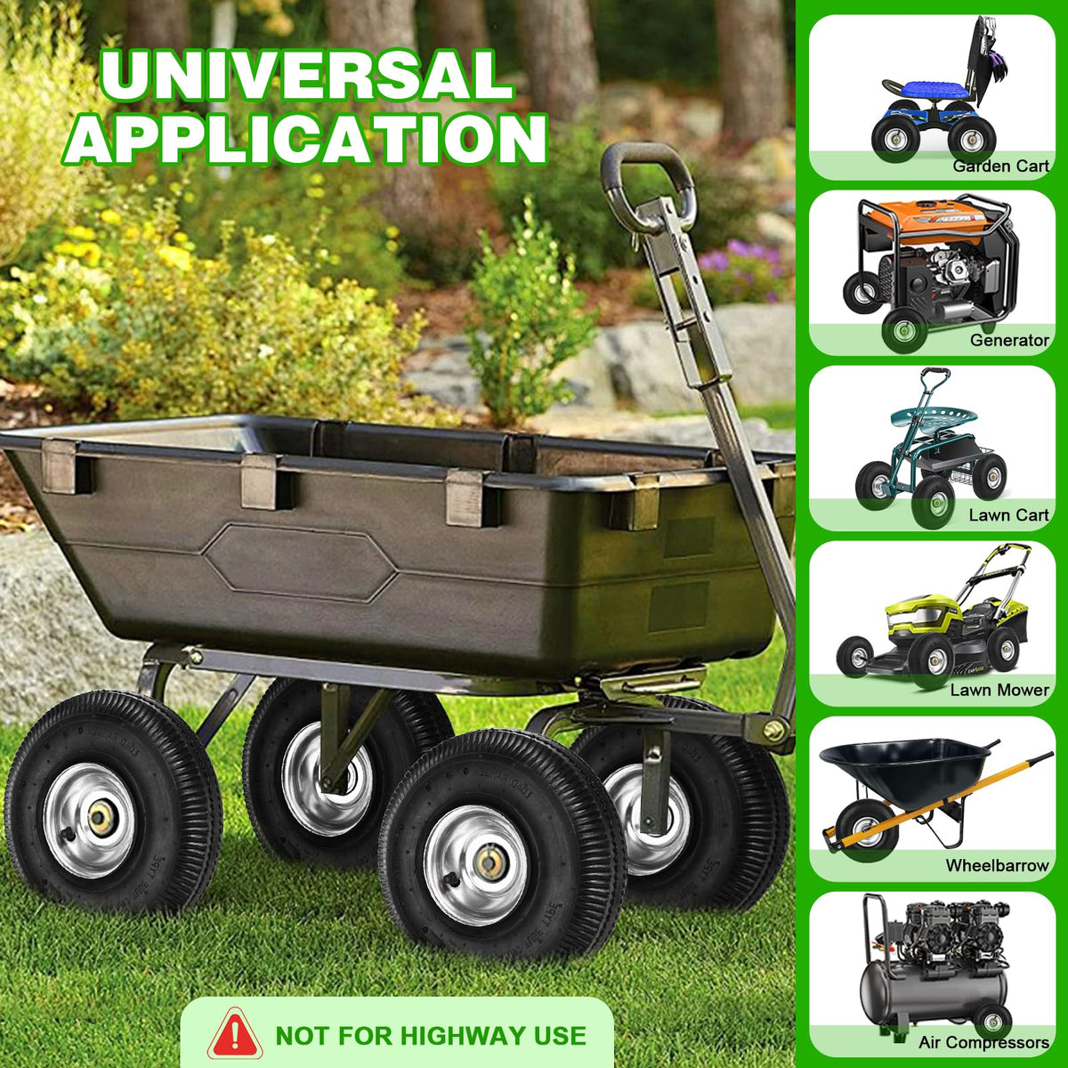 RRQ 4.10/3.50-4 tire compatibility across tools and carts.