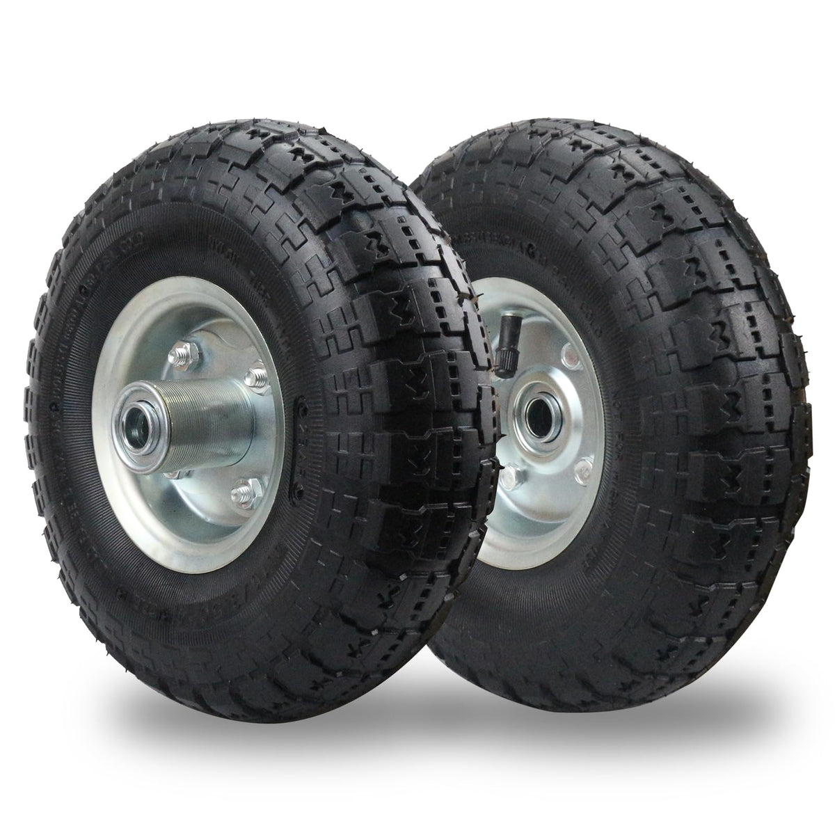 RRQ 10-inch pneumatic wheel side view for garden carts with durable rubber tire.