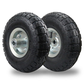 RRQ 10-inch pneumatic wheel side view for garden carts with durable rubber tire.