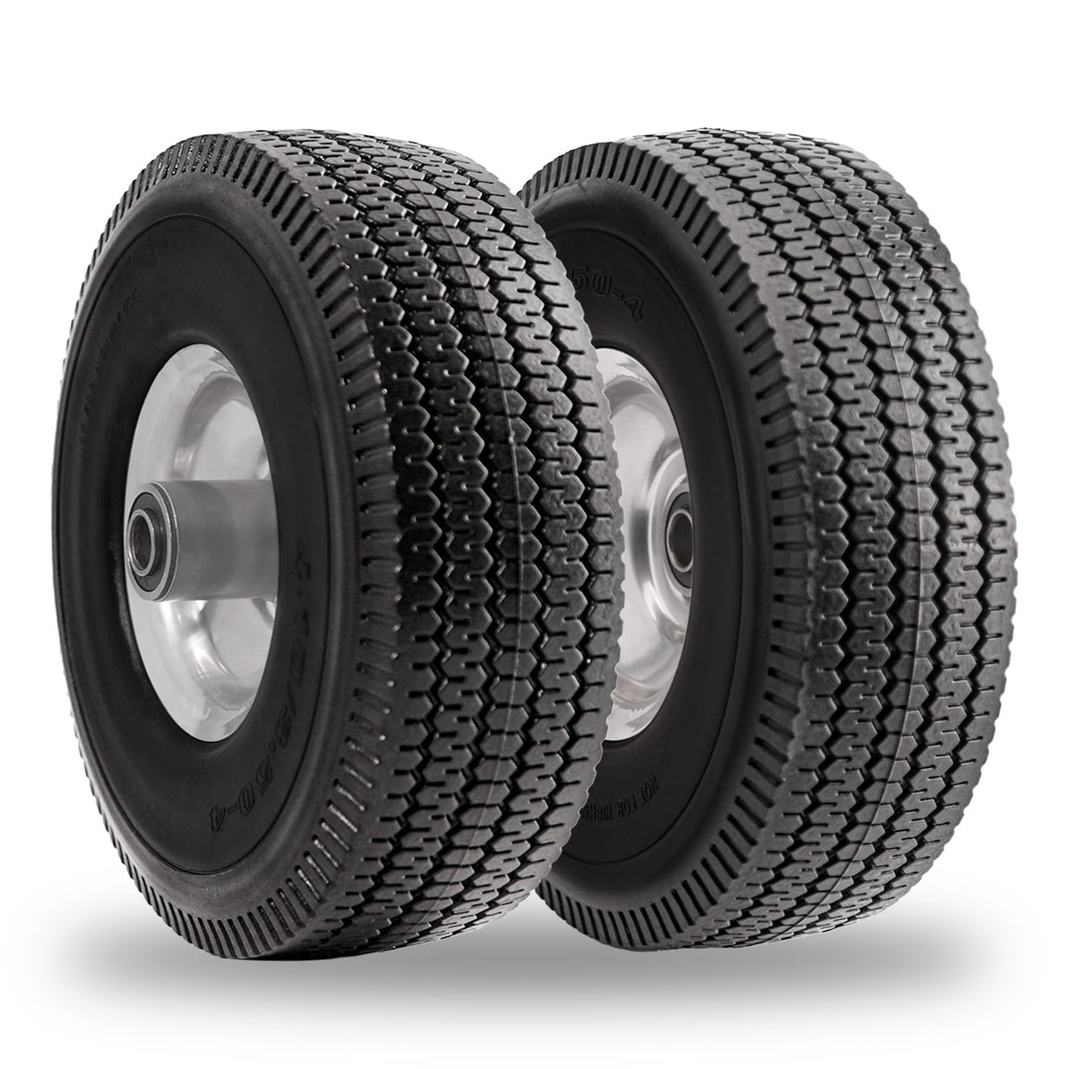 RRQ 10-inch solid PU tire side view showing all-terrain durability