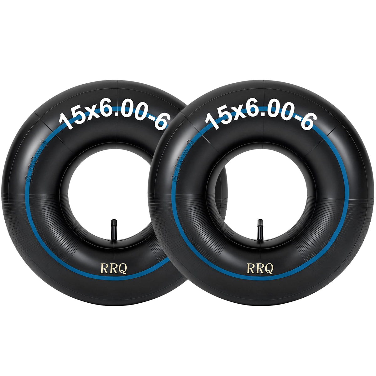 RRQ 15x6.00-6 inner tube packaging for lawn equipment, ready for quick replacement.
