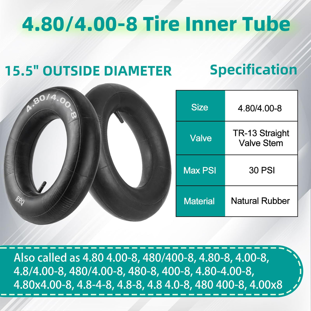 RRQ inner tube 480-400-8 heavy-duty replacement keeps carts rolling