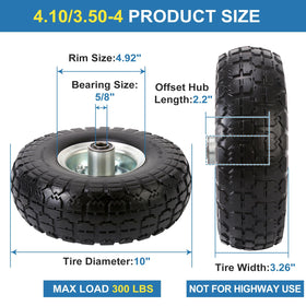 RRQ offset hub measures 2.2 inches for stable cart alignment