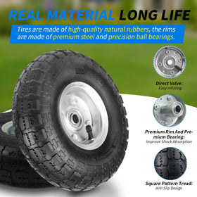 RRQ square-tread rubber wheel delivers high grip on challenging terrains.