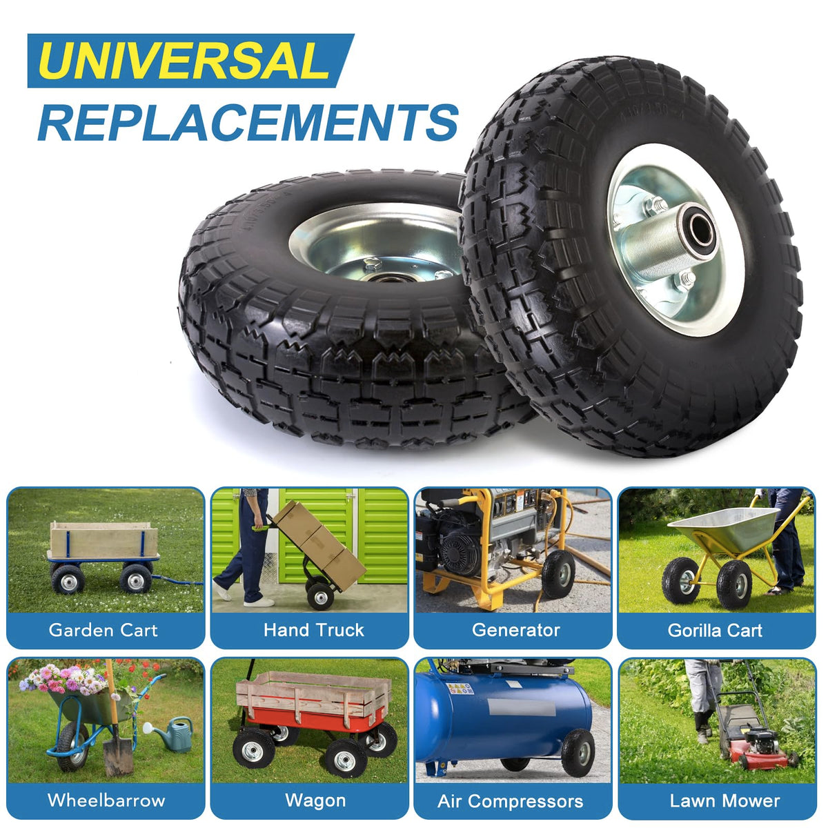 RRQ two pack tire set ready for quick replacement on equipment