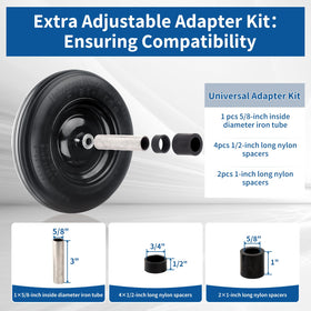 RRQ upgraded iron tube axle prevents wobble under heavy loads