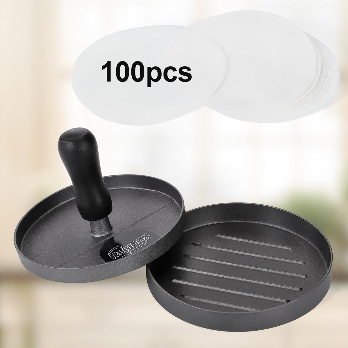Rsiynax burger press handle detached for easy cleaning and portability