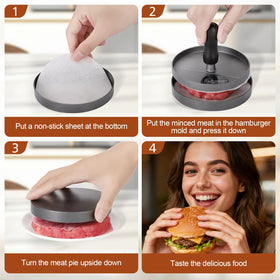 Rsiynax patty maker shown as a multi-purpose tool for crab cakes or veggie patties