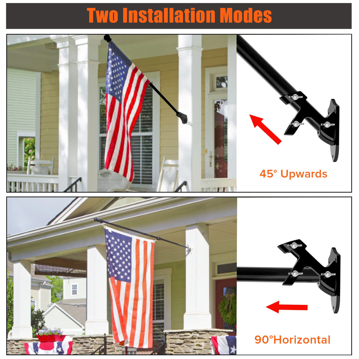 RSOTC flag pole ideal for yard, porch, or outdoor installation.
