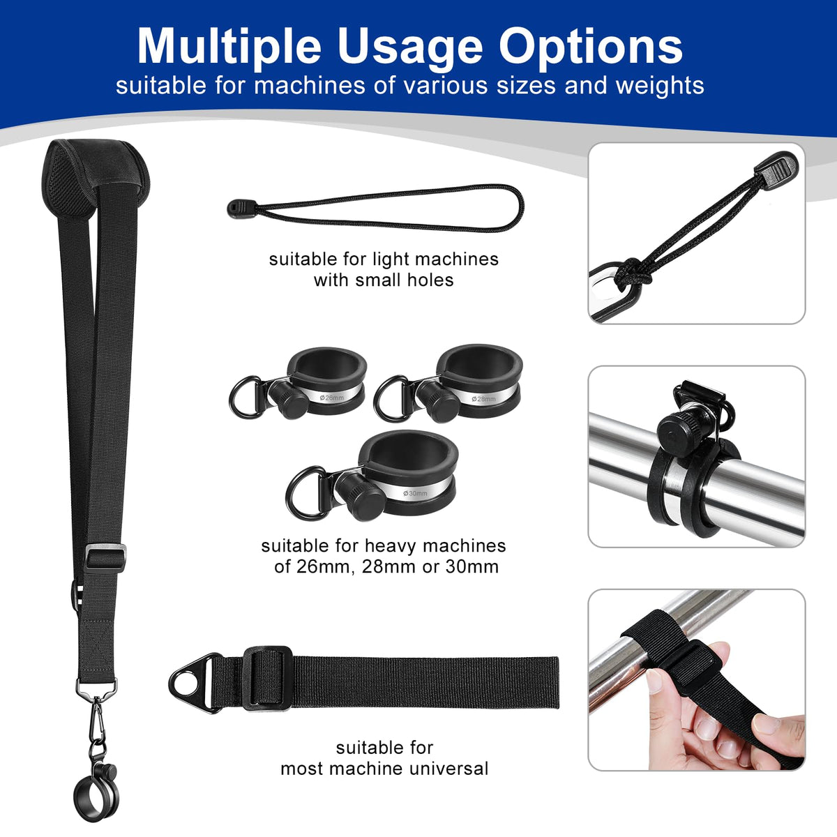 RTHIEAI adjustable-length strap extended up to 49.6 inches for versatile fit.