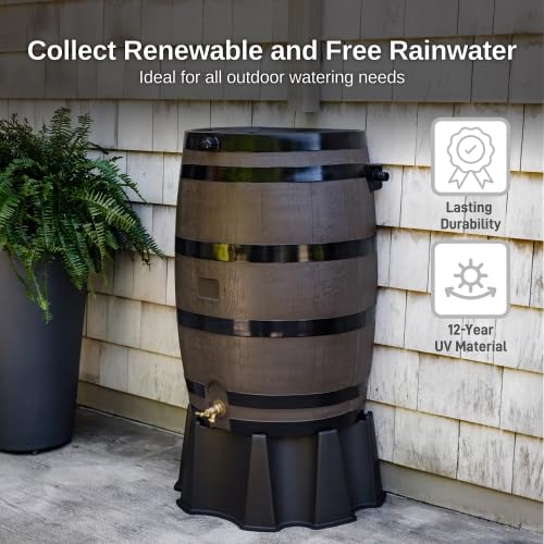 RTS Home Accents rain barrel supports garden irrigation and lawn care from collected rain.