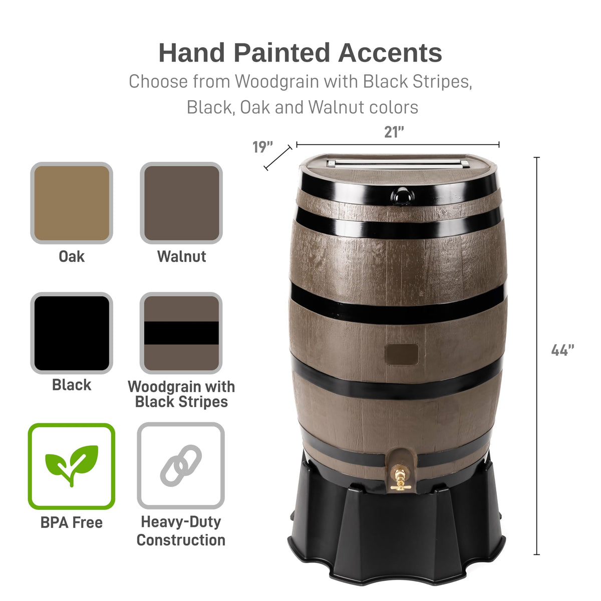 RTS Home Accents woodgrain finish adds rustic charm to outdoor spaces.