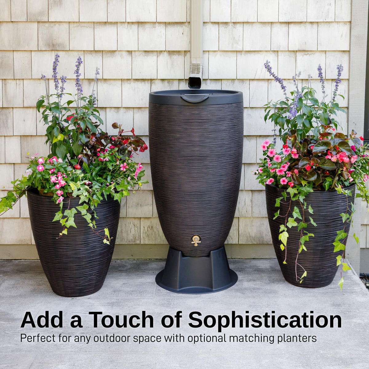 Brass spigot delivers durable, reliable water dispensing.