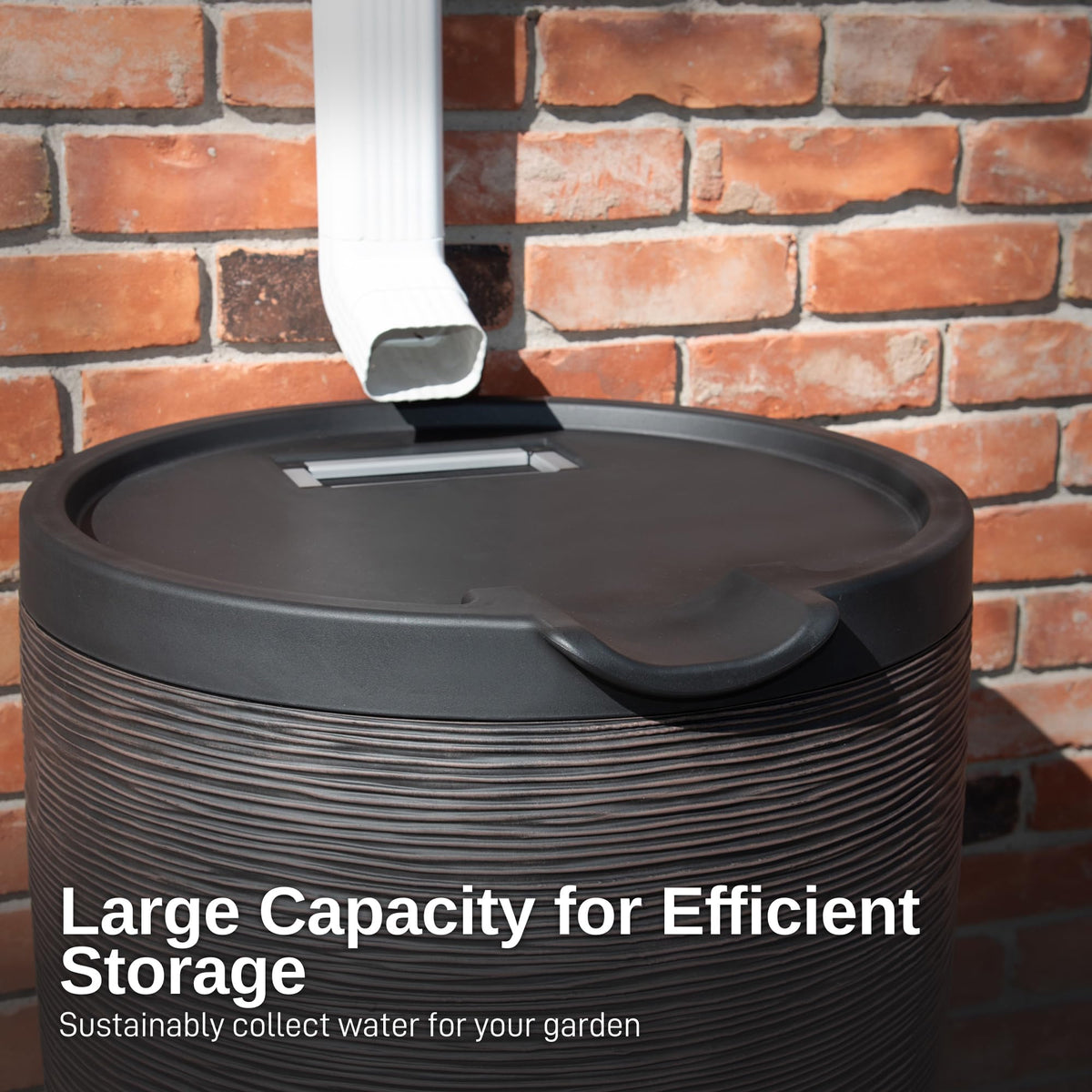 Bronze finish complements outdoor decor while supporting water conservation.