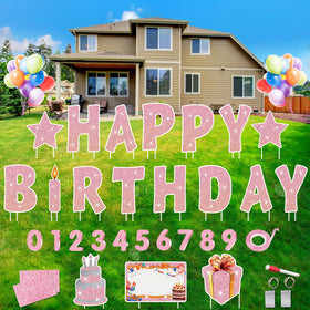 Rtshuok easy setup with two stakes for quick lawn decoration.