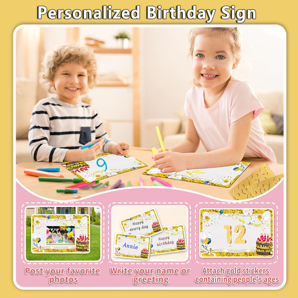 Rtshuok personalized age logo and number stickers for age-custom celebrations.
