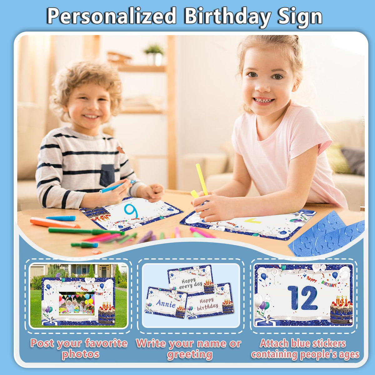 Rtshuok personalized age logo and number stickers customize the display