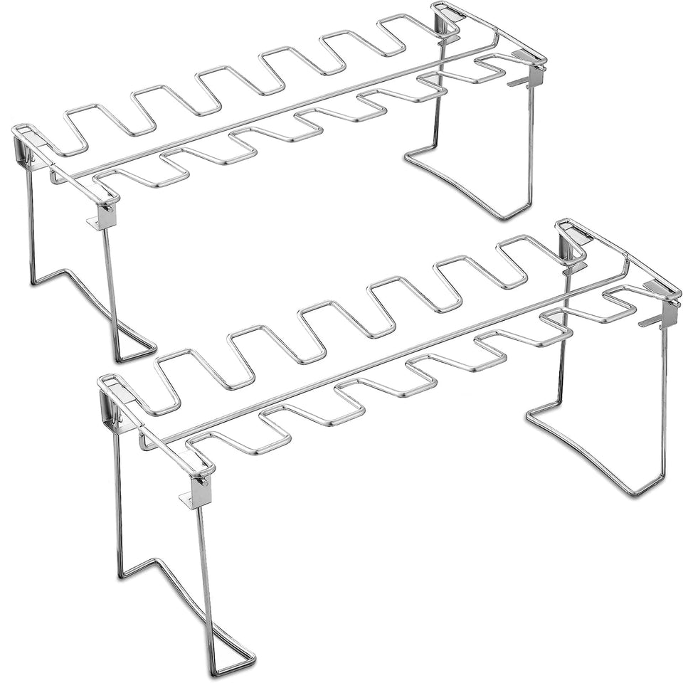 RTT 14-slot chicken leg and wing rack in oven demonstrates even cooking.