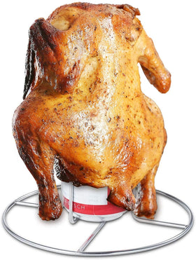 RTT Beer Can Chicken Holder in stainless steel demonstrates lasting durability.