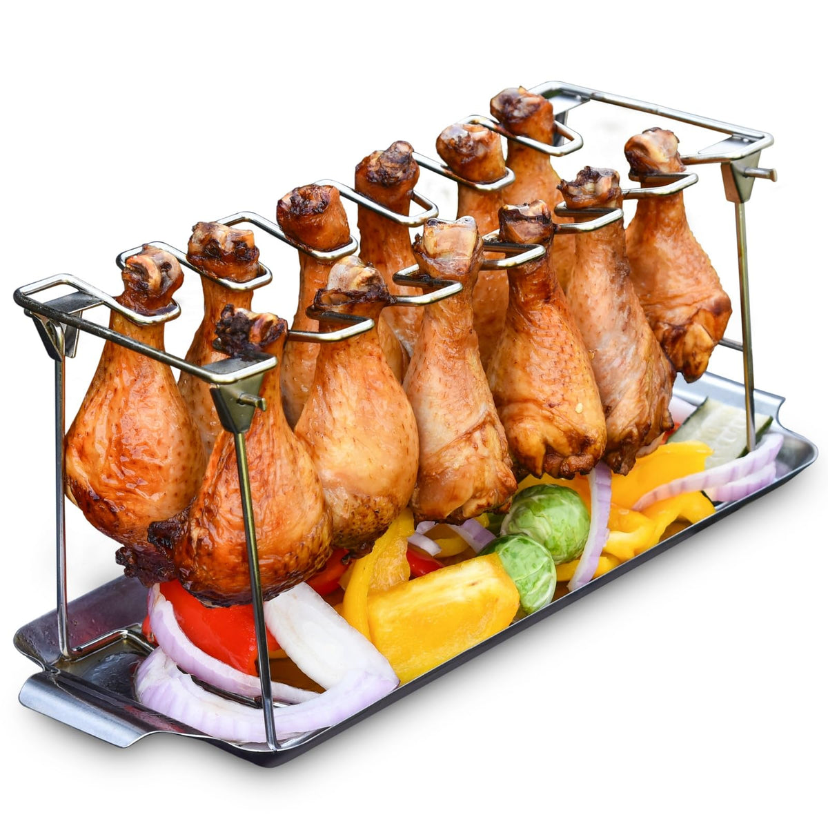 RTT chicken leg rack on grill for even cooking and juicy results.
