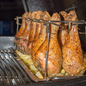 RTT dishwasher-safe rack simplifies cleanup after grilling sessions.
