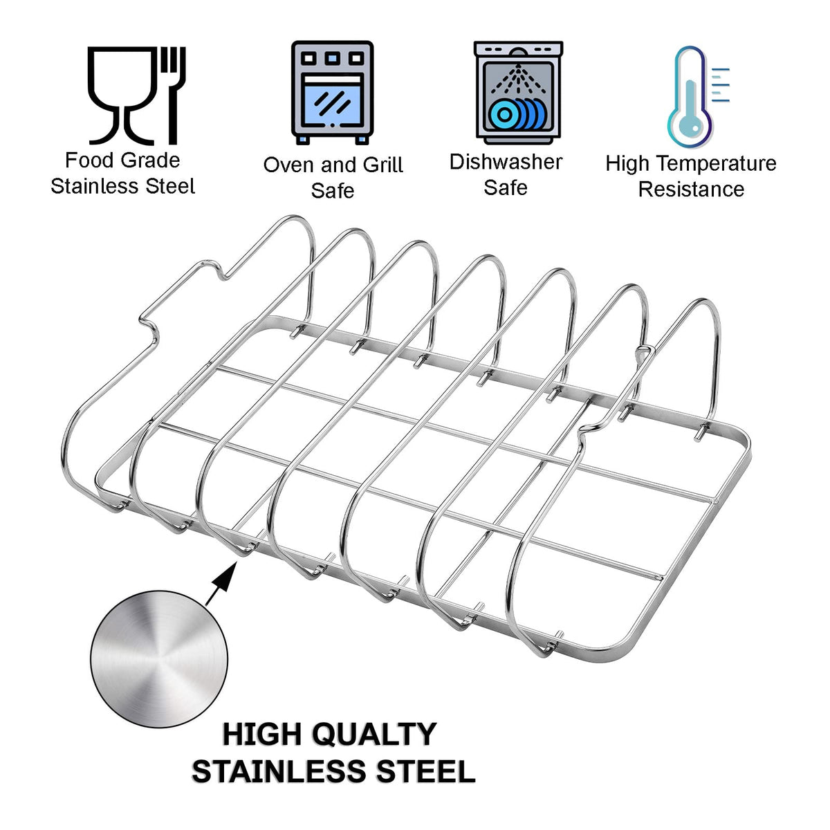 RTT foldable rib rack for smoker enables easy storage and quick setup