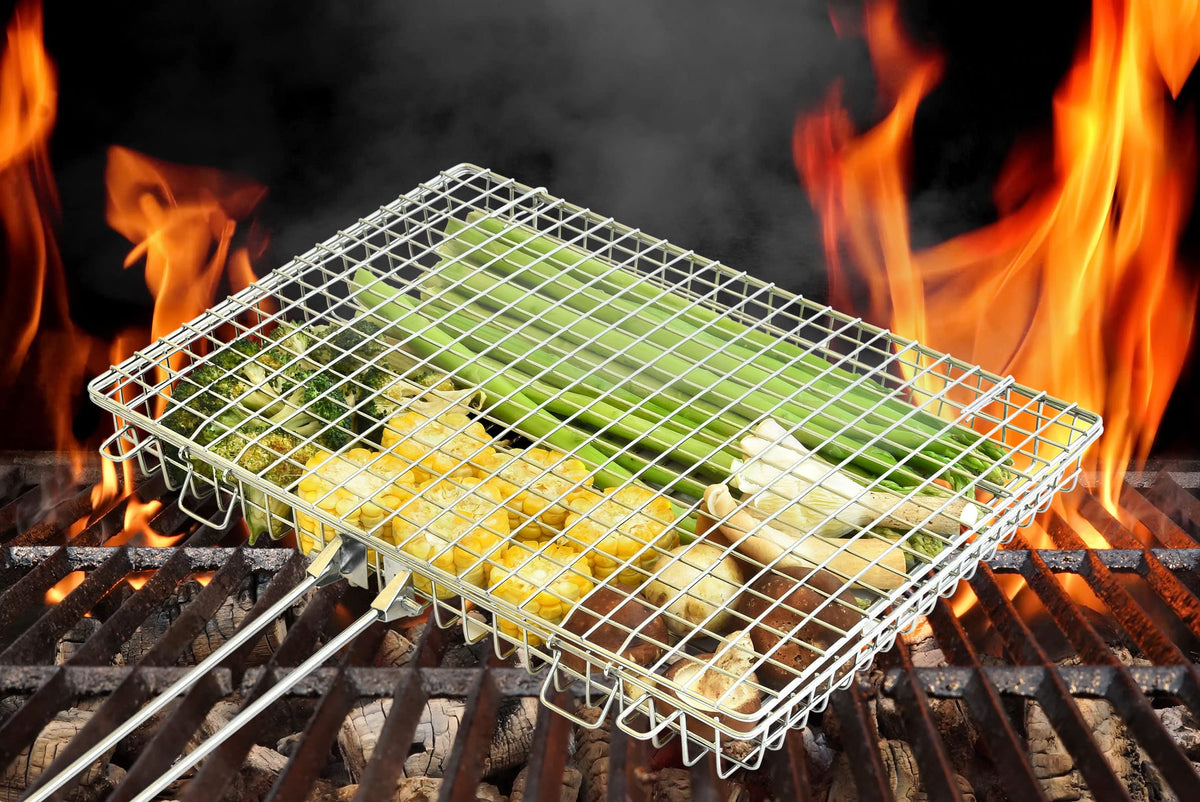 RTT grill basket extra large on-grill flip for quick turning