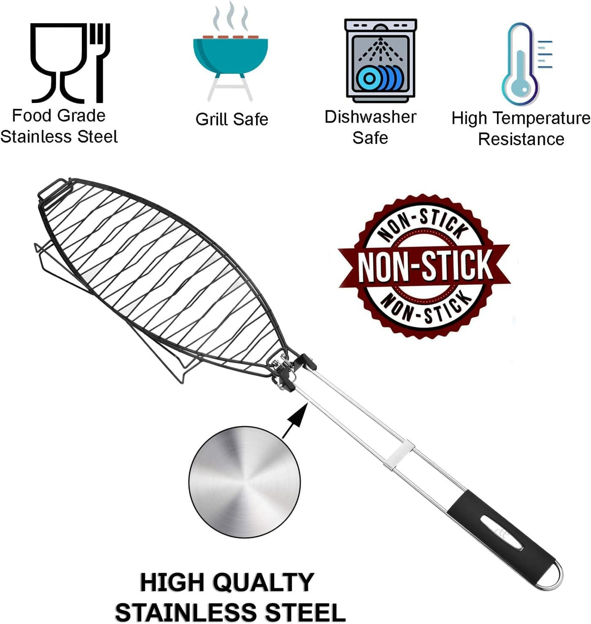 RTT large 17.8x6.3 inch basket fits bigger whole fish.